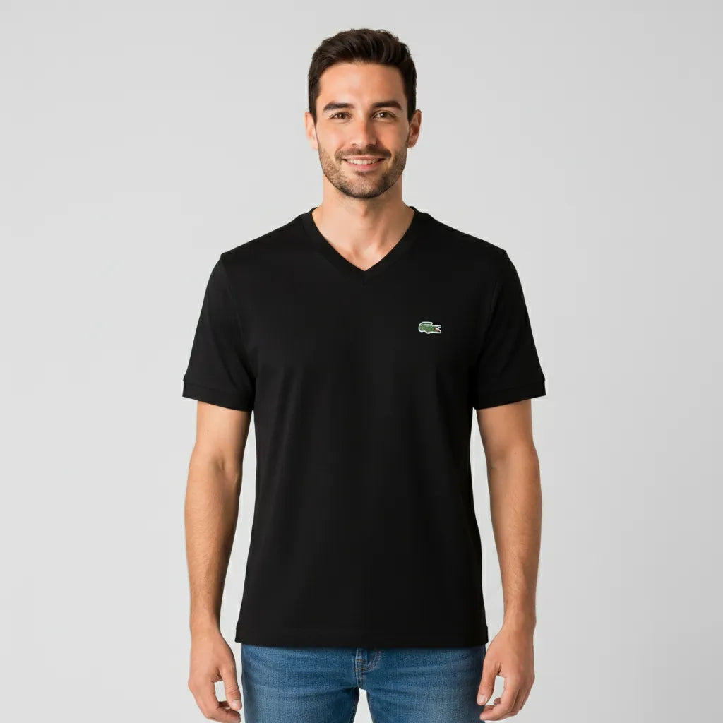 Pack x5 Playeras Cuello en V Lacoste Hombre Algodón Premium™
